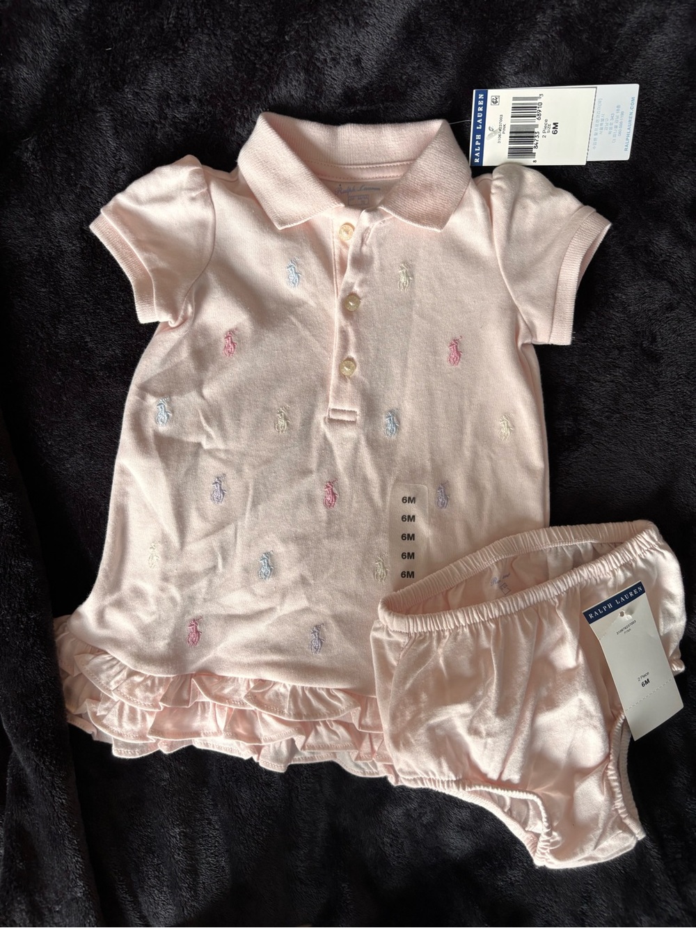 Ralph Lauren Light Pink Polo Dress with Matching Bloomers
